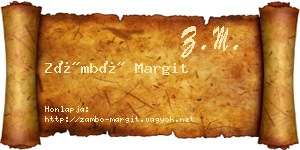 Zámbó Margit névjegykártya