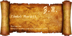 Zámbó Margit névjegykártya